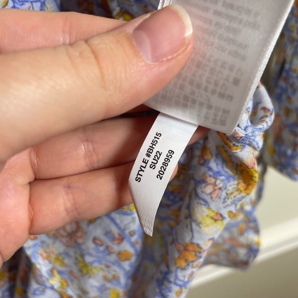 J. Crew Cotton Tie-waist tunic beach dress in afternoon floral XS NWT - Picture 12 of 12